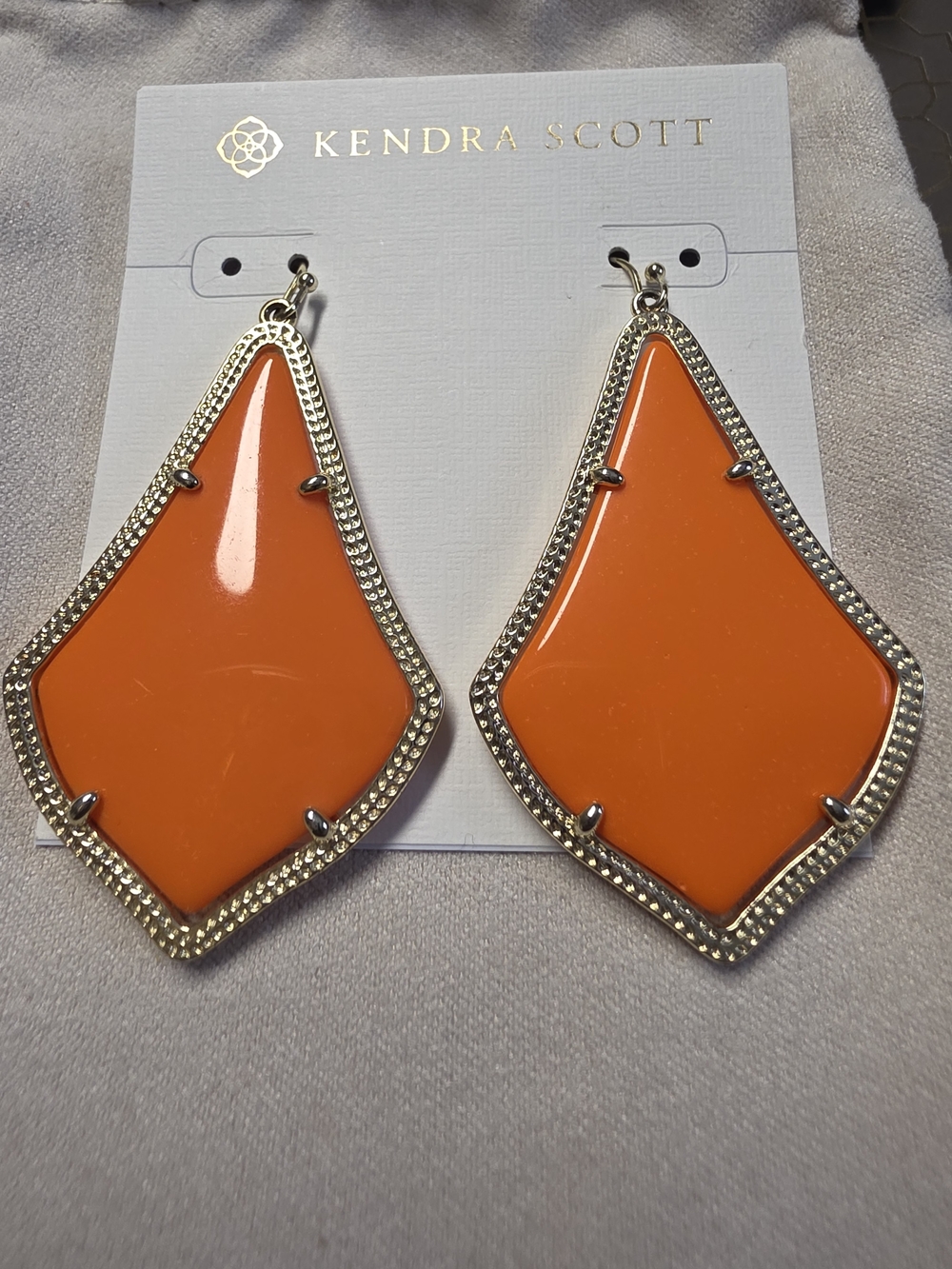 Kendra Scott Orange/Gold Alexandra Earrings